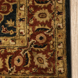 Phoolwari - Hand Tufted Wool Rug In Navy Blue/ Mud Brown
