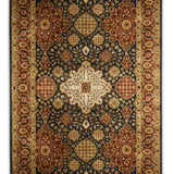 Phoolwari - Hand Tufted Wool Rug In Navy Blue/ Mud Brown