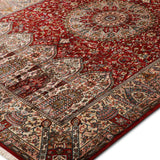 Riwaayat - Hand Knotted Silk Rug In Ribbon Red/Ivory
