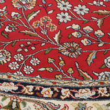 Meher Chakra - Hand Knotted Silk Rug In Ribbon Red/Ivory