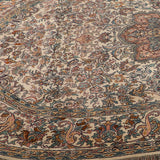 Shan-e-Chakra - Hand Knotted Silk Rug In Cream/Mushroom Brown