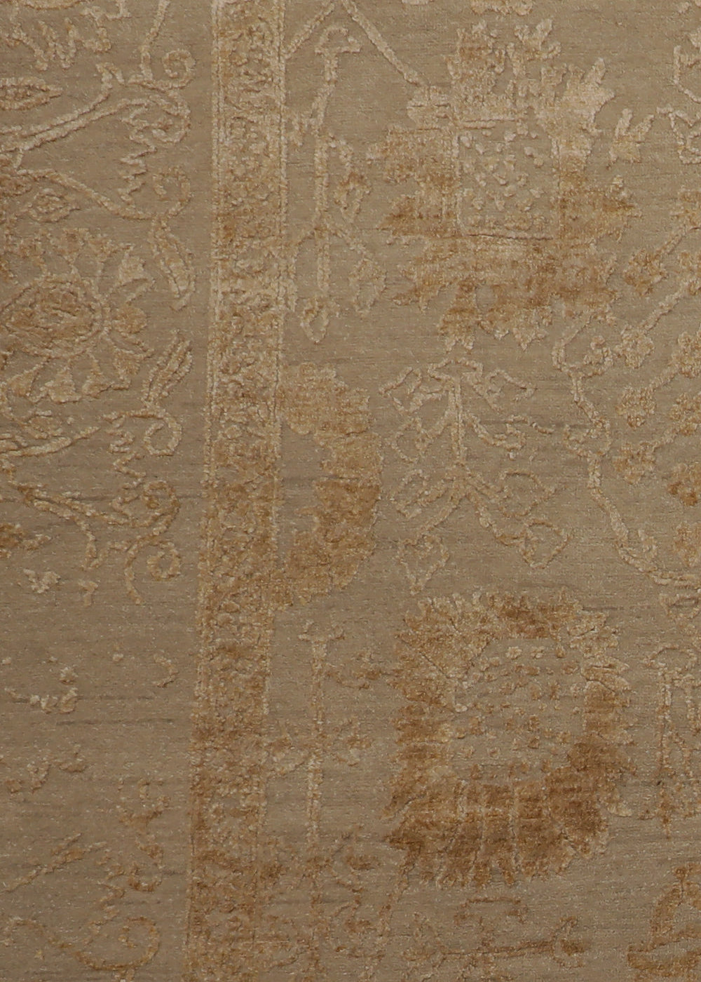 Dhoop Chaanv - Hand Knotted Wool Rug In Beige/Golden Brown