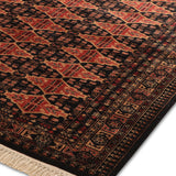Bayat - Hand Knotted Wool Rug In Navy Blue /Brick Red