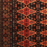 Bayat - Hand Knotted Wool Rug In Navy Blue /Brick Red
