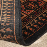 Bayat - Hand Knotted Wool Rug In Navy Blue /Brick Red