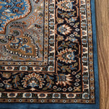 Sapphire of Persia - Hand Knotted Wool Rug In Royal Blue/Beige