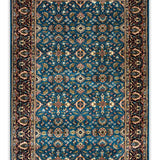 Samudra - Hand Knotted Wool Rug in Teal Blue/Deep Charcoal