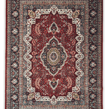Samira - Hand Knotted Wool Rug in Crimson/Midnight Blue