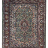 Samreen – Hand Knotted Wool Rug in Sage Green/Brown