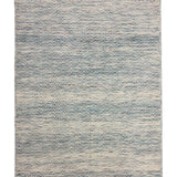 Neer Kavya – Hand Woven Wool Rug in Sky Blue/Cream