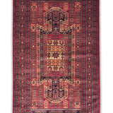 Orvash - Hand Knotted Wool Rug in Crimson Red/Burnt Orange