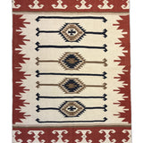 Kiaan Dastaan – Hand Woven Wool Rug in Cream/Terracotta