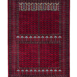 Zagros – Hand Knotted Wool Rug in Deep Maroon/Black