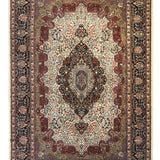 Zahra Mahal – Hand Knotted Wool Rug in Ivory/Brown