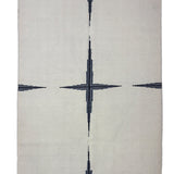 Neer Saaz – Hand Woven Wool Rug in Ivory/Charcoal Grey
