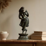 Lady with Mirror – Sculpture in Brass