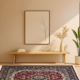 Samira - Hand Knotted Wool Rug in Crimson/Midnight Blue