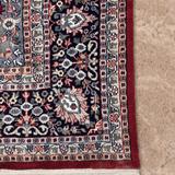 Samira - Hand Knotted Wool Rug in Crimson/Midnight Blue
