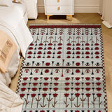 Aanya Bagh – Hand Woven Wool Rug in Cream/Brick Red