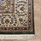 Parnav - Hand Knotted Wool Rug in Olive Green/Beige