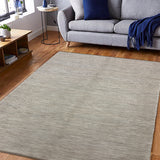 Reya Dhara – Hand Woven Wool Rug in Stone Grey/Ivory