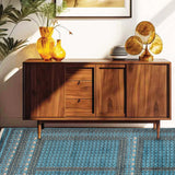 Neelvat – Hand Knotted Wool Rug in Turquoise Blue