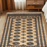 Niraaz - Hand Knotted Wool Rug in Beige/Black