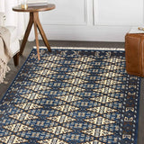 Aneesh - Hand Knotted Wool Rug in Cobalt Blue/Ivory