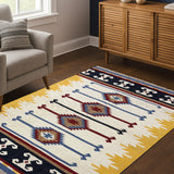 Taana Safar – Hand Woven Wool Rug in Ivory/Mustard