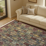 Mehrbaan – Hand Knotted Wool Rug in Maroon