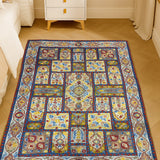 Parandaz – Chain Stitch Embroidery Cotton Rug in Cream/Red