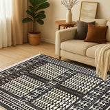 Kaarun - Hand Knotted Wool Rug in Ivory/Black