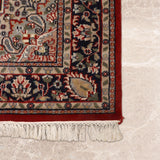 Marmara – Hand Knotted Wool Rug in Crimson Red/Navy Blue