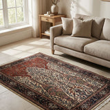 Khosrow – Hand Knotted Wool Rug in Rust/Cream