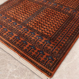 Zarveen – Hand Knotted Wool Rug in Rust/Black