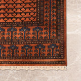 Zarveen – Hand Knotted Wool Rug in Rust/Black