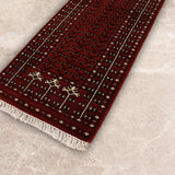 Chinar-e-Roshan – Hand Knotted Wool Rug in Wine Maroon/Cream