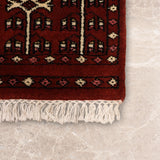 Chinar-e-Roshan – Hand Knotted Wool Rug in Wine Maroon/Cream