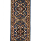 Noorgul – Hand Knotted Wool Rug in Prussian Blue/Cream