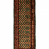 Zaffarani – Hand Knotted Wool Rug in Moss Green/Brown