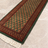 Zaffarani – Hand Knotted Wool Rug in Moss Green/Brown