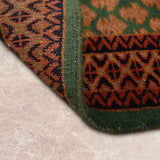 Zaffarani – Hand Knotted Wool Rug in Moss Green/Brown