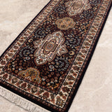 Ravanwadi – Hand Knotted Wool Rug in Navy Blue/Cream