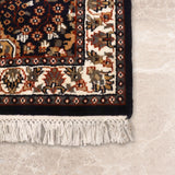 Ravanwadi – Hand Knotted Wool Rug in Navy Blue/Cream