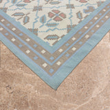 Niva Bloom – Hand Woven Cotton Rug in Powder Blue/Taupe