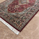 Yamira - Hand Knotted Wool Rug in Crimson Red/Ivory