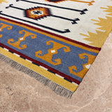 Neel Aangan – Hand Woven Wool Rug in Ivory/Mustard