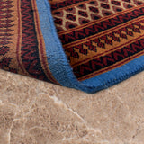 Veylan - Hand Knotted Wool Rug in Brown/Slate Blue