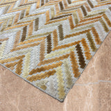 Saanjh Leher – Hand Woven Wool/Viscose Rug in Sand/Amber