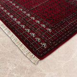 Zagros – Hand Knotted Wool Rug in Deep Maroon/Black